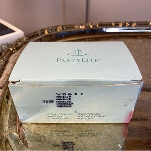 PartyLite Vanilla Votive Candles in Light Blue Box